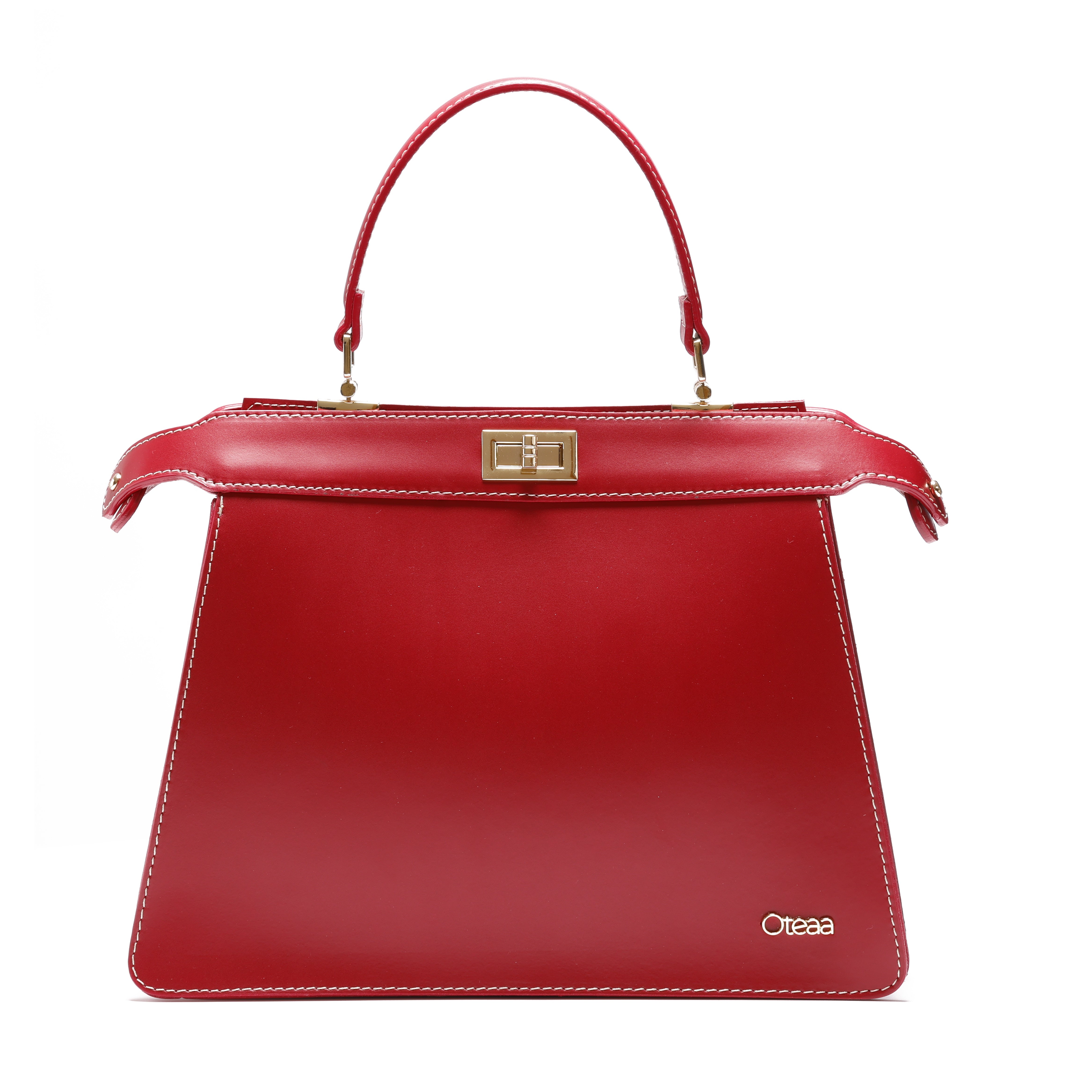 Cloe Red Trapezoid Handbag