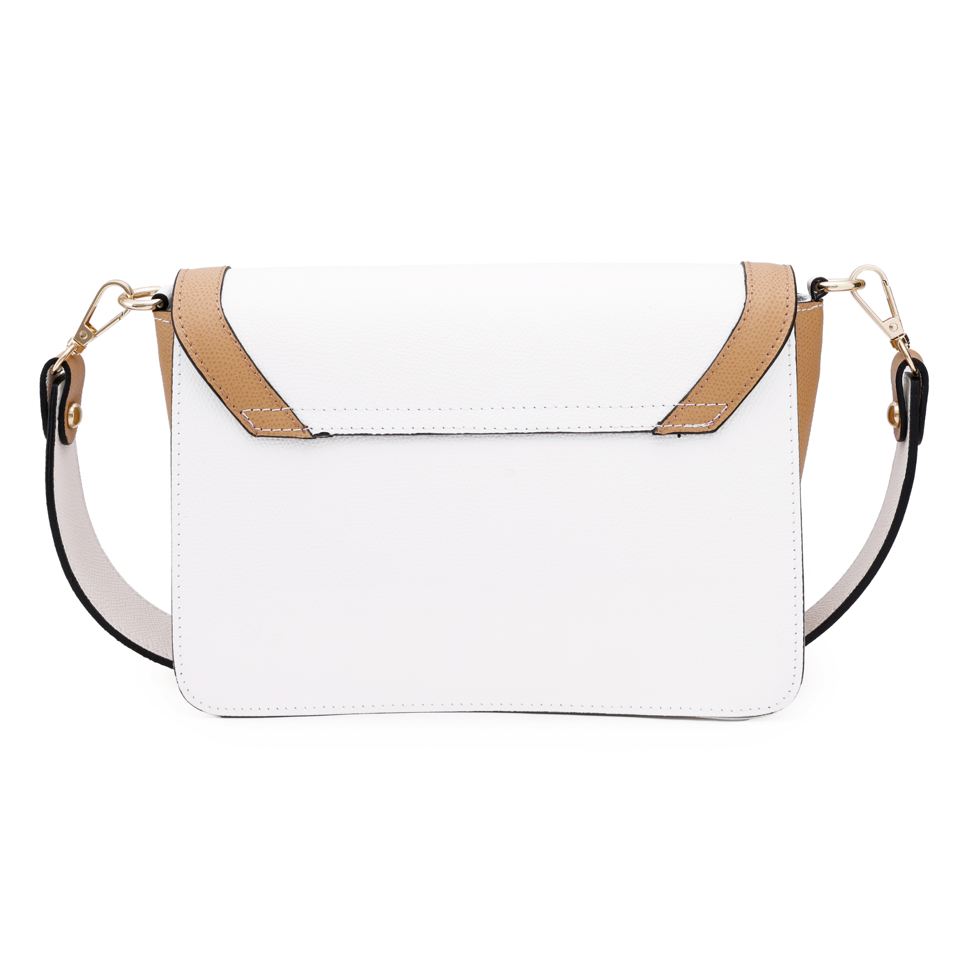 Bolso Dafne Bandolera Piel Blanca Camel Cuero