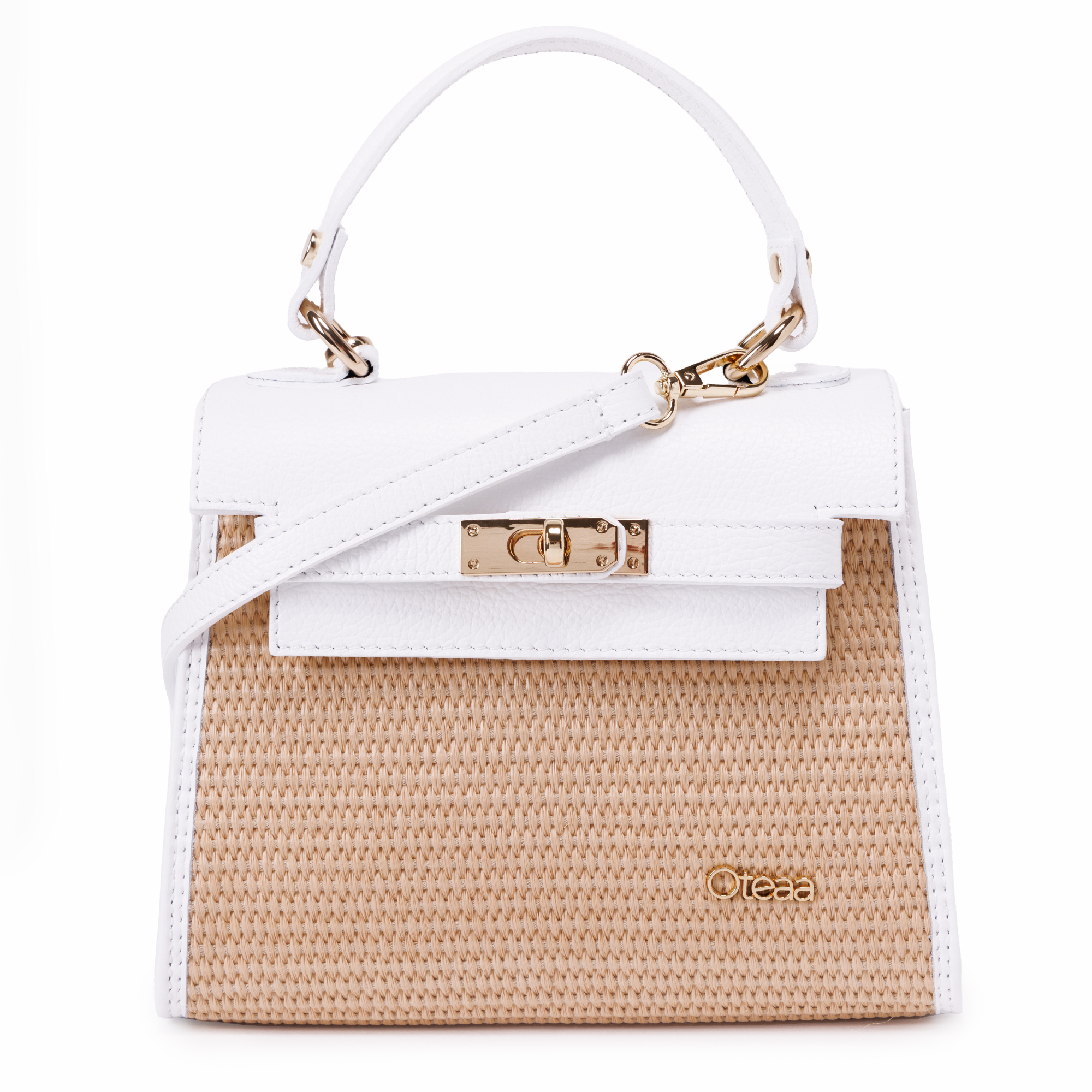 Bolso de Mano Gaia Blanco Mimbre