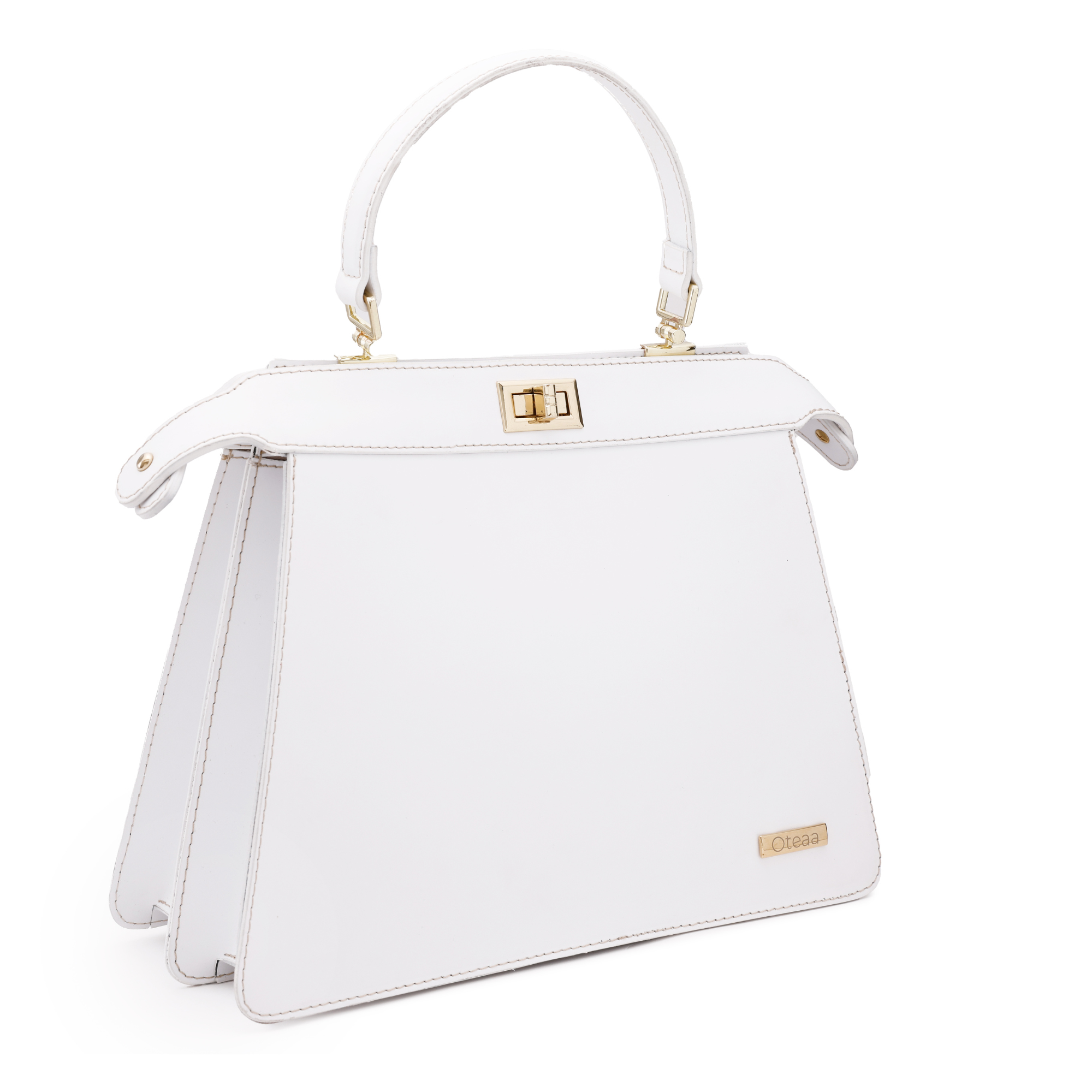 Borsa Trapezio a Mano Cloe HandBag Bianca
