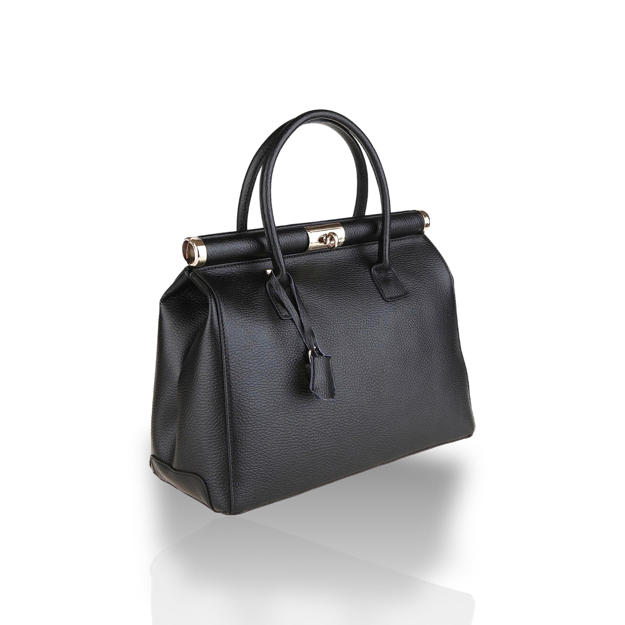 Borsa a Mano Peau Chameau Black