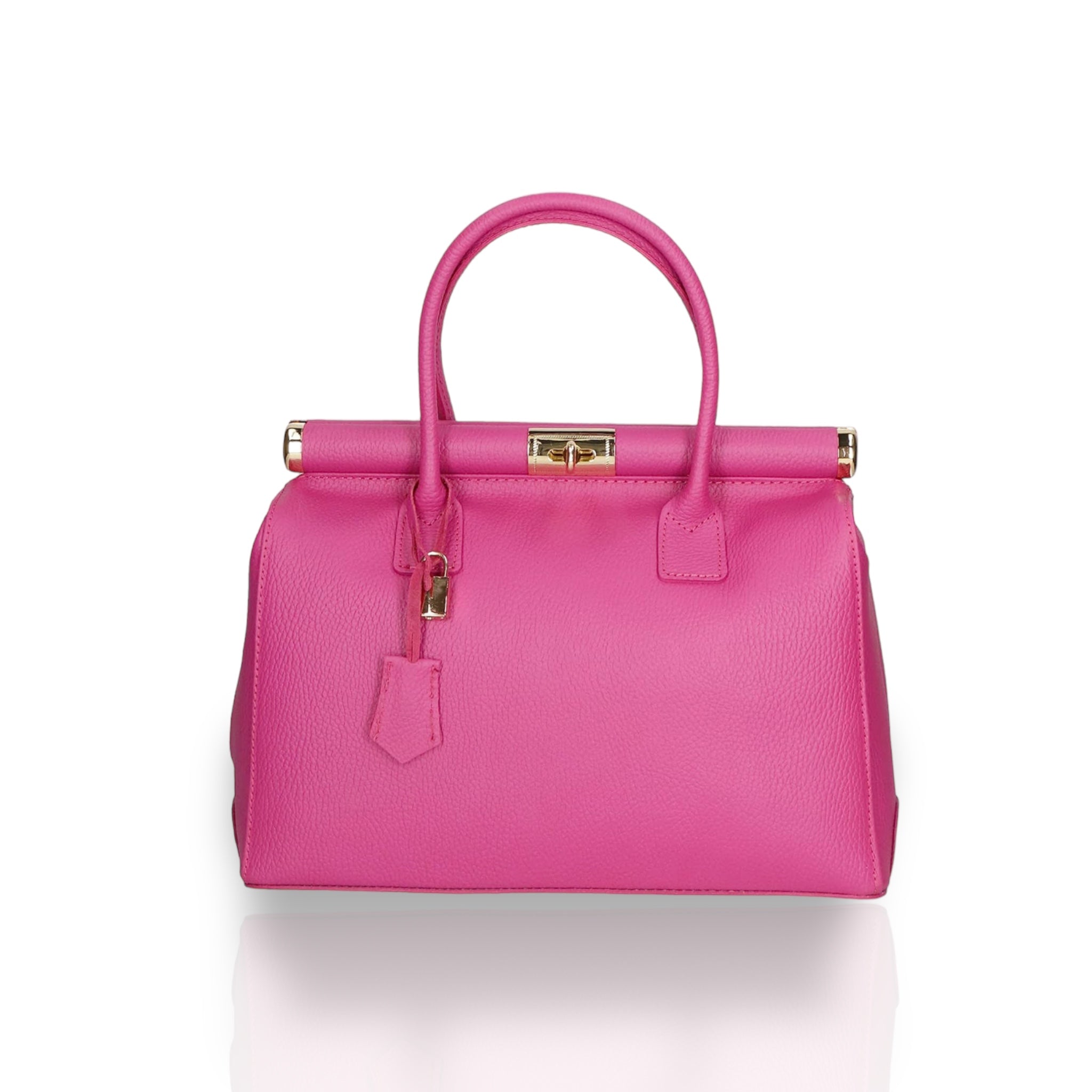 Borsa a Mano Peau Chameau Fuxia