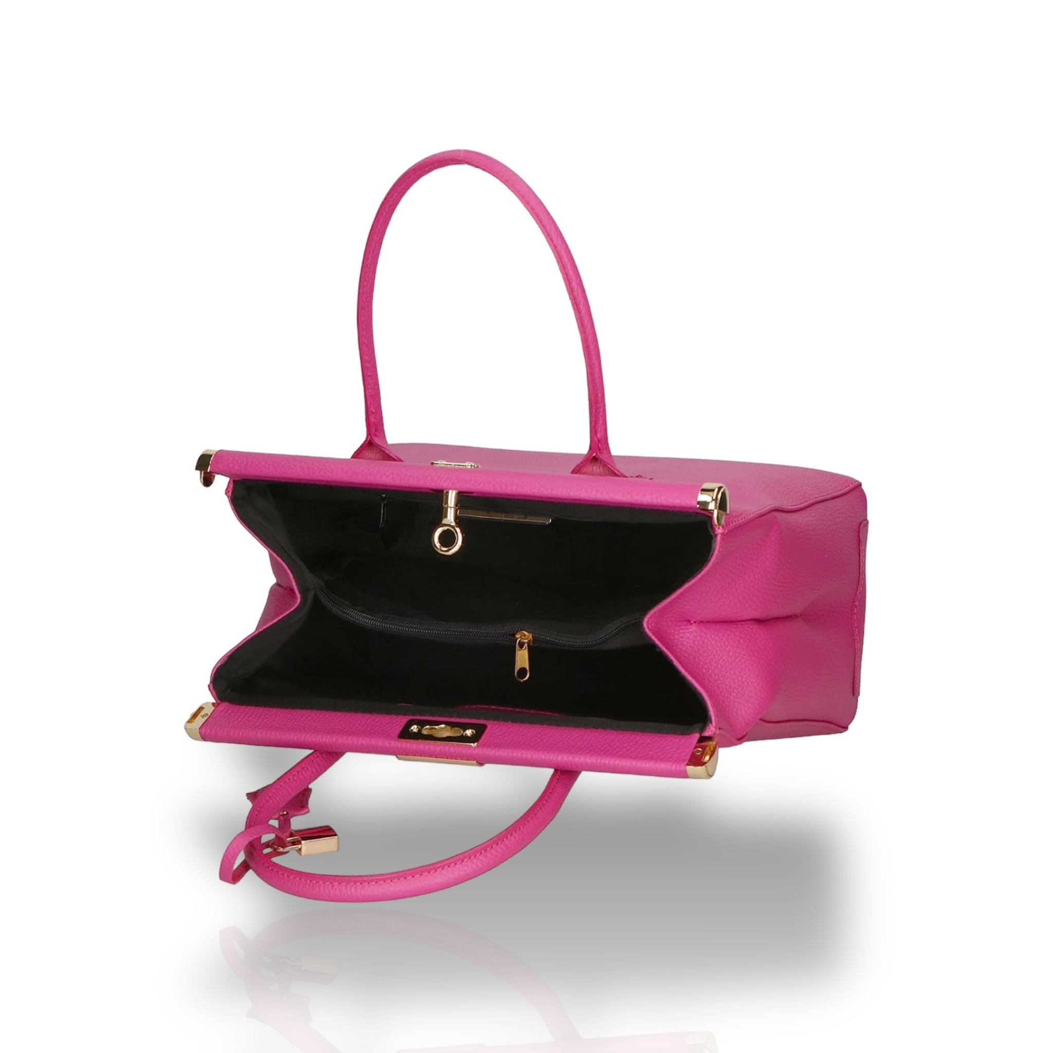Borsa a Mano Peau Chameau Fuxia