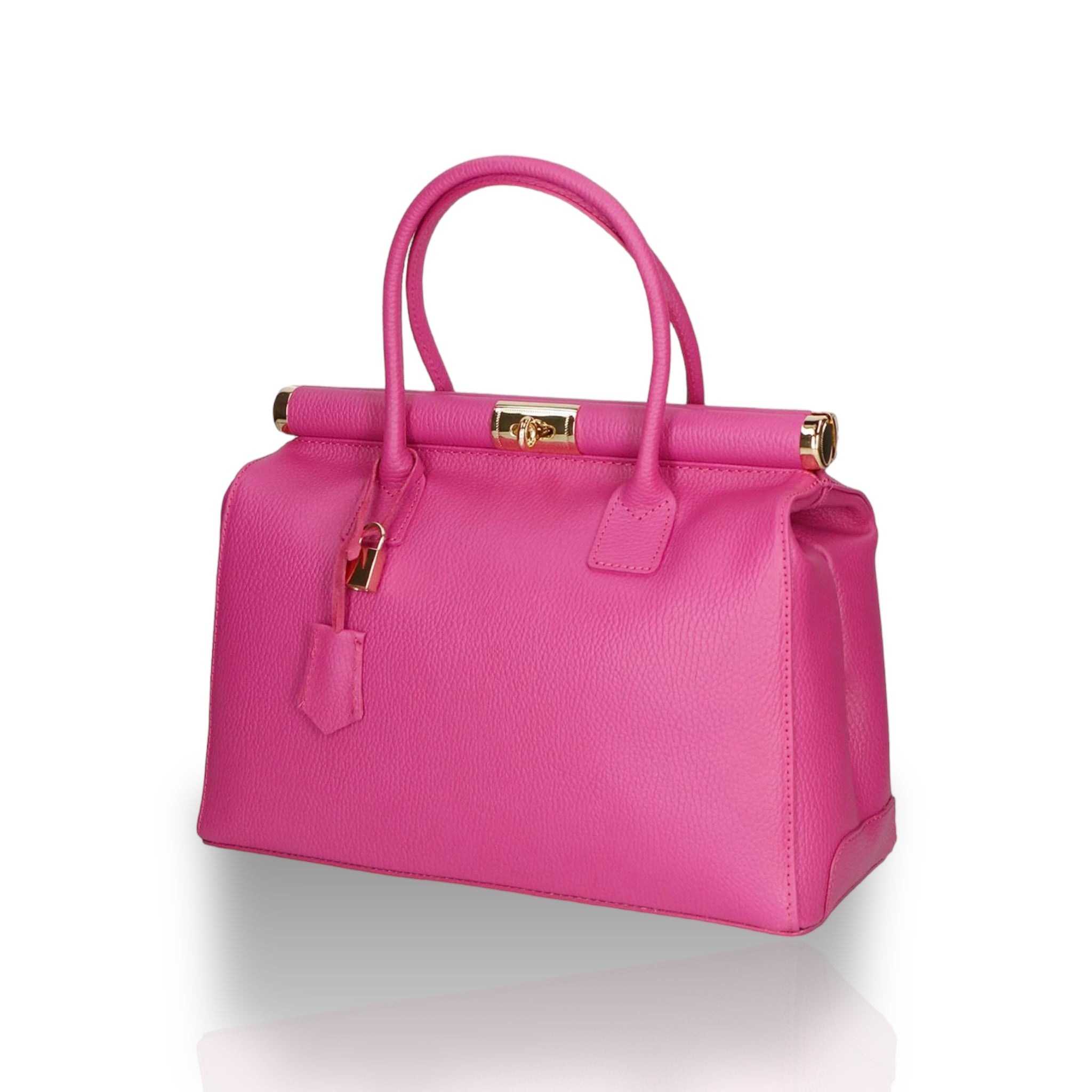 Borsa a Mano Peau Chameau Fuxia