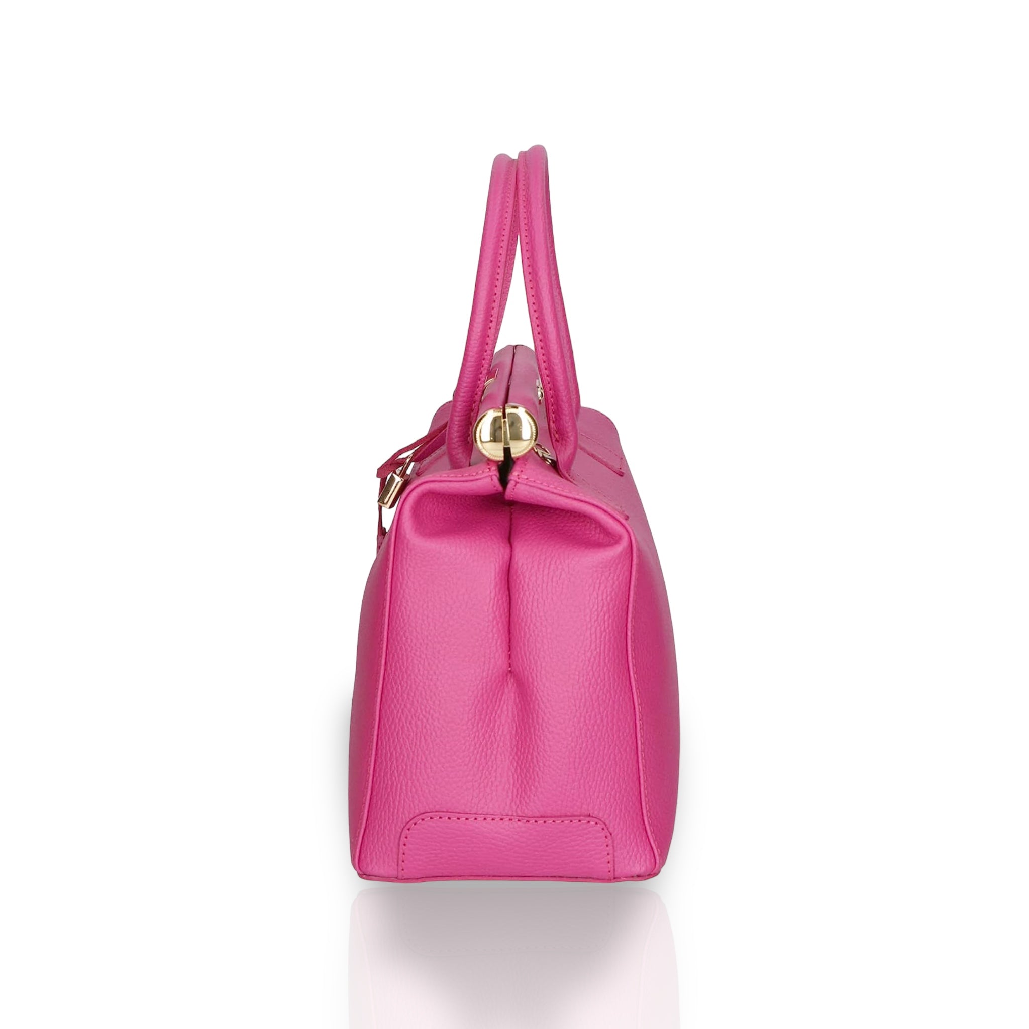 Borsa a Mano Peau Chameau Fuxia