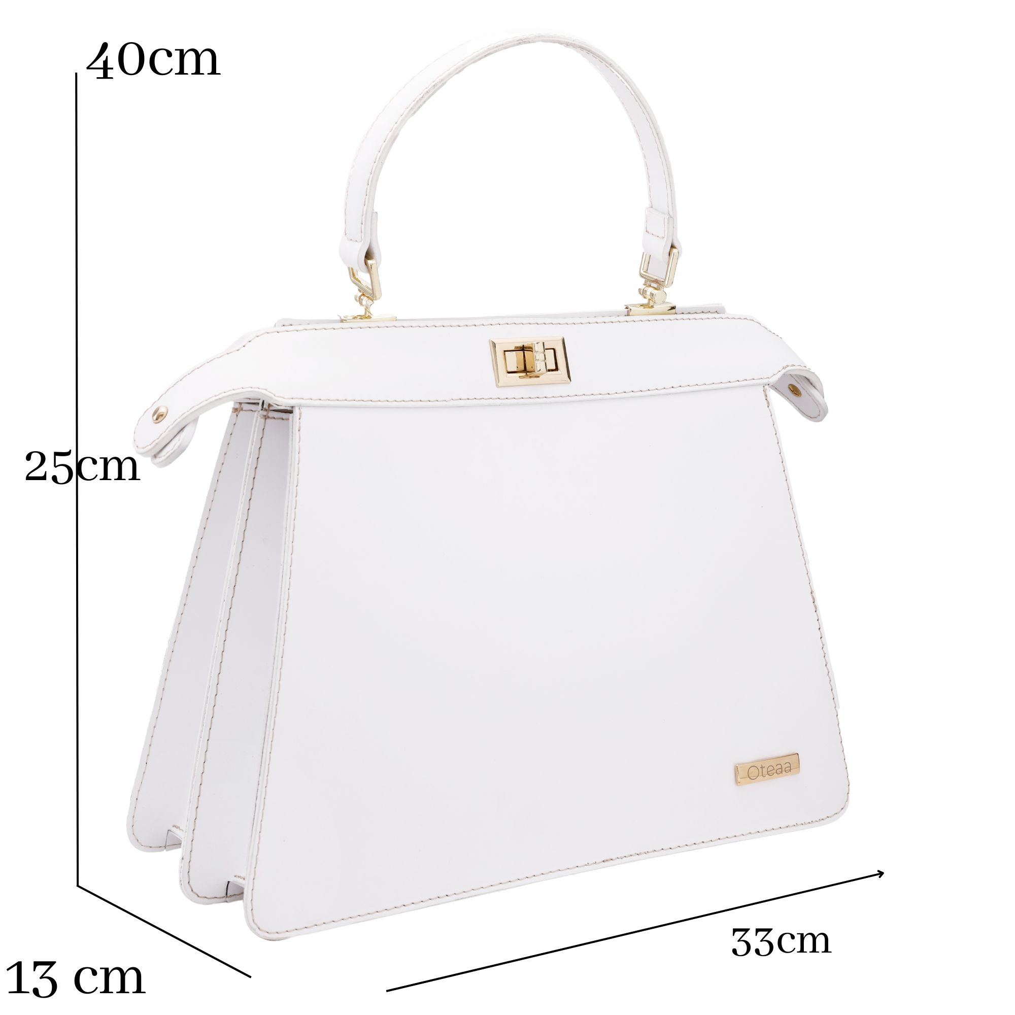 Borsa Trapezio a Mano Cloe HandBag Bianca