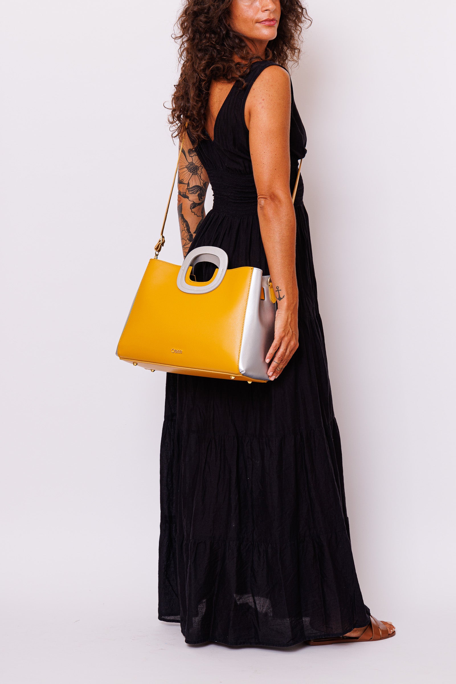 Madame Senape Ghiaccio Handbag Pebbled
