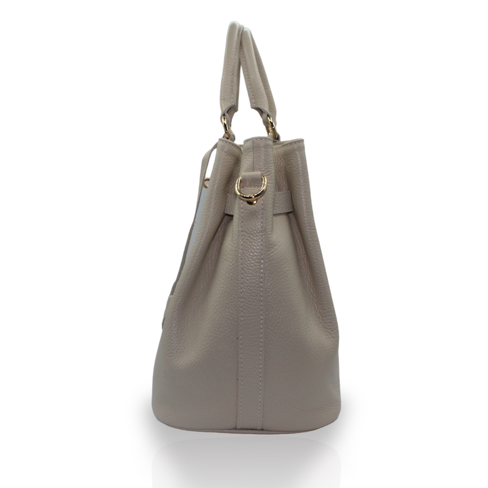 Borsa in Pelle Flower Beige