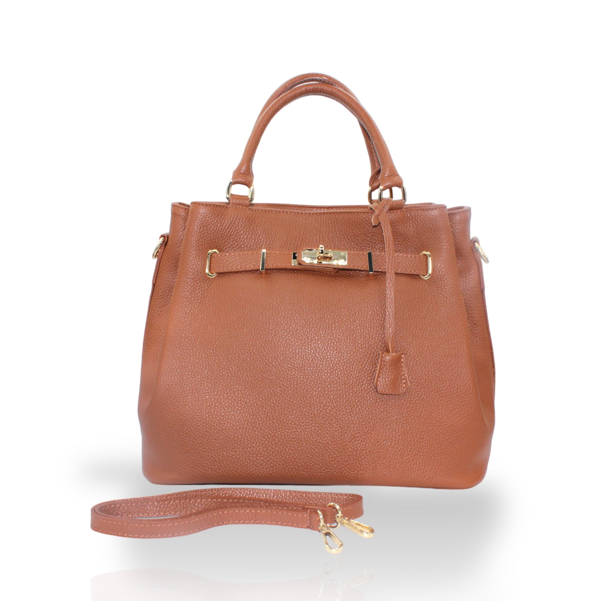 Borsa in Pelle Flower Camel