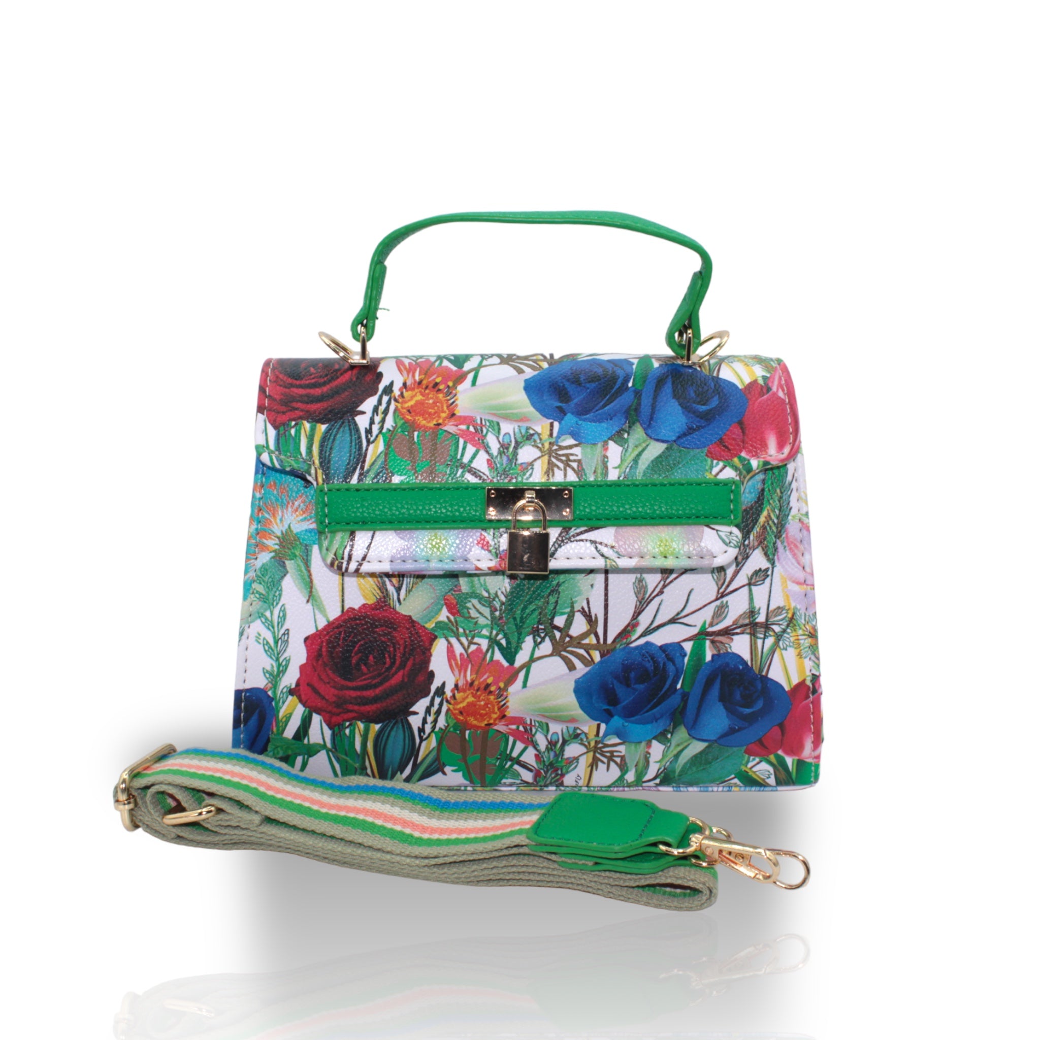 Borsa Kendy Flowwer Green Mano e Tracolla