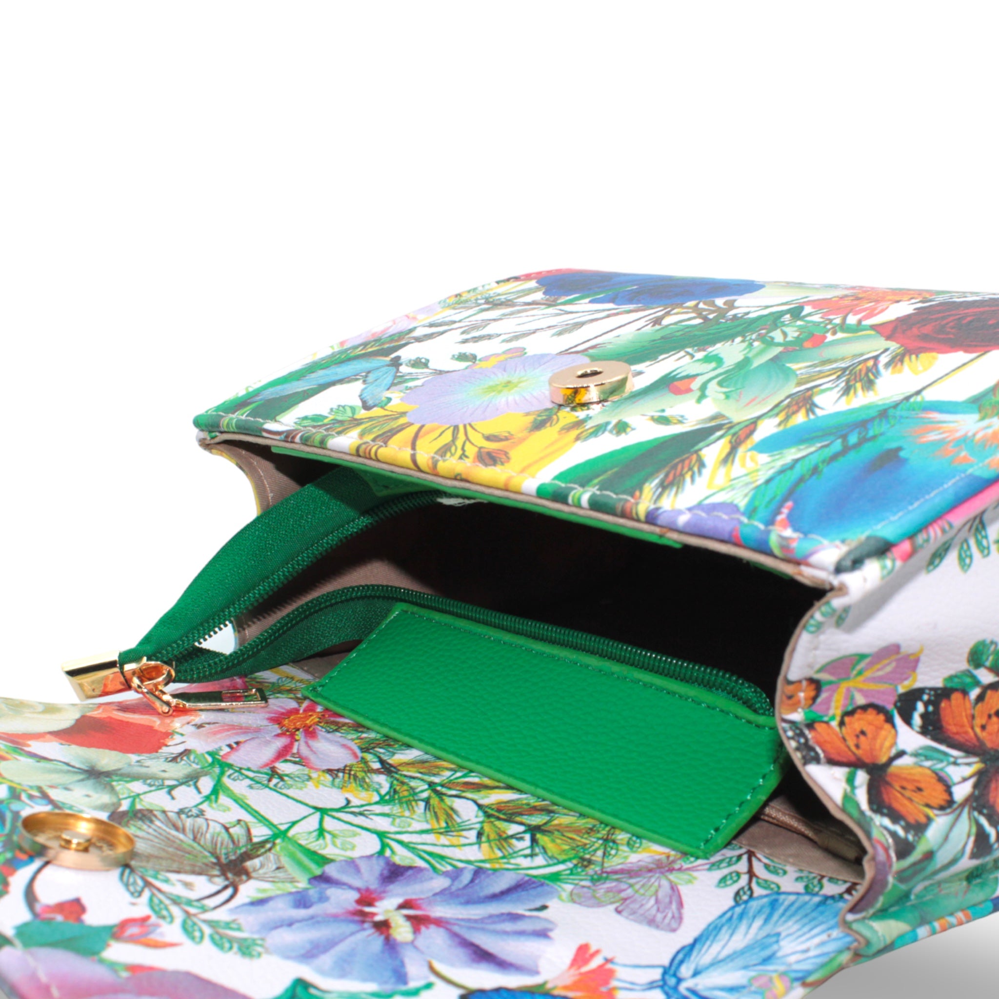 Borsa Kendy Flowwer Green Mano e Tracolla