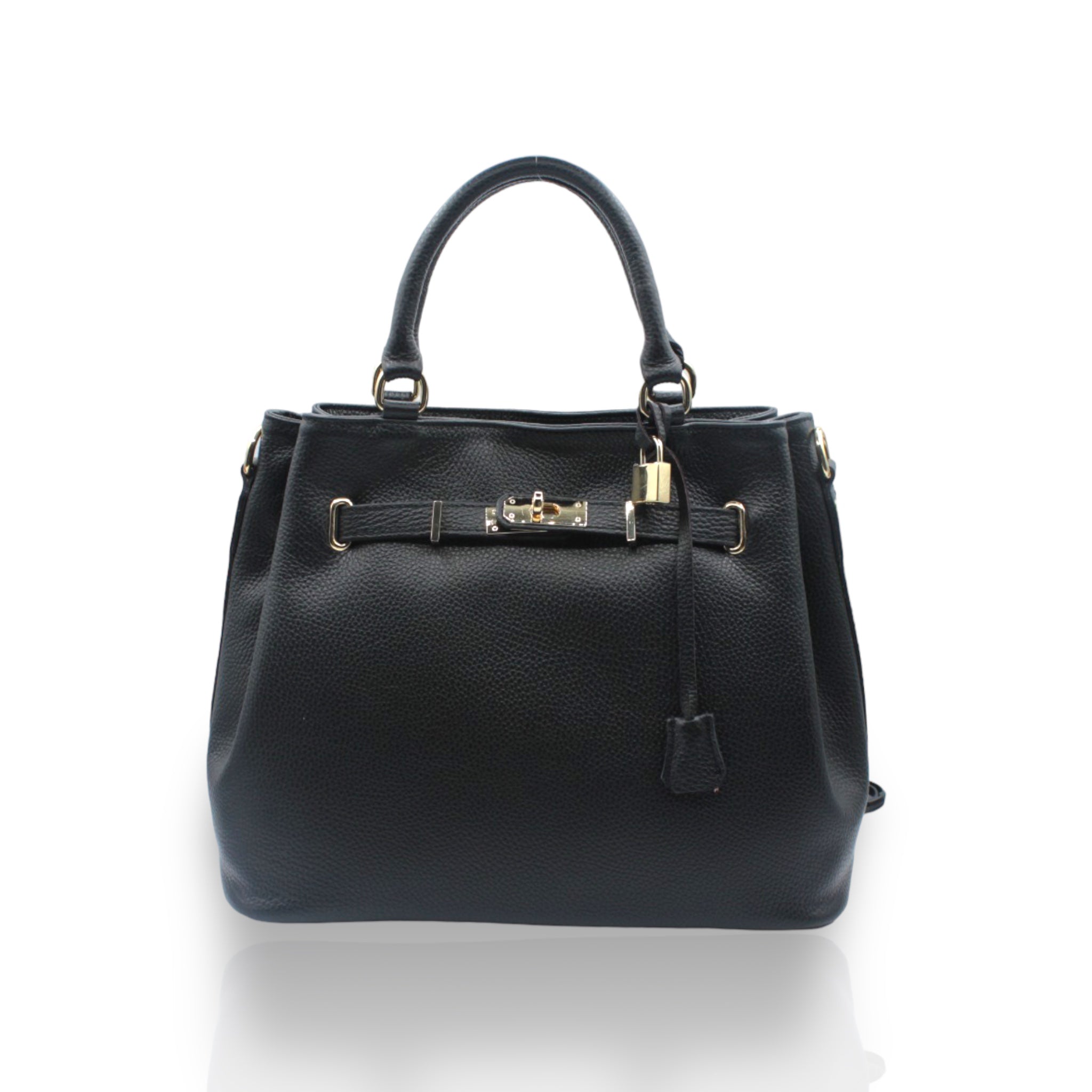 Borsa in Pelle Flower Black