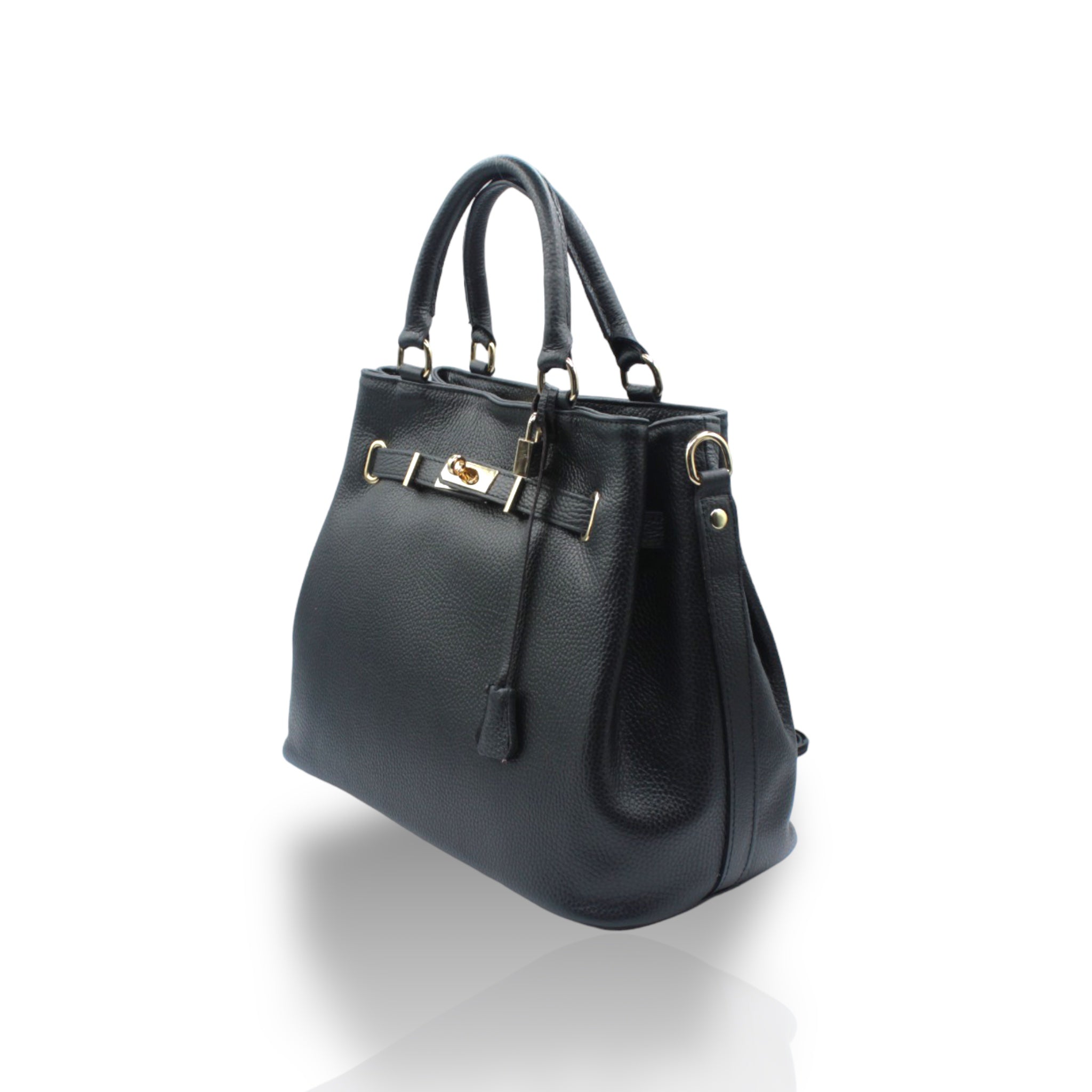 Borsa in Pelle Flower Black