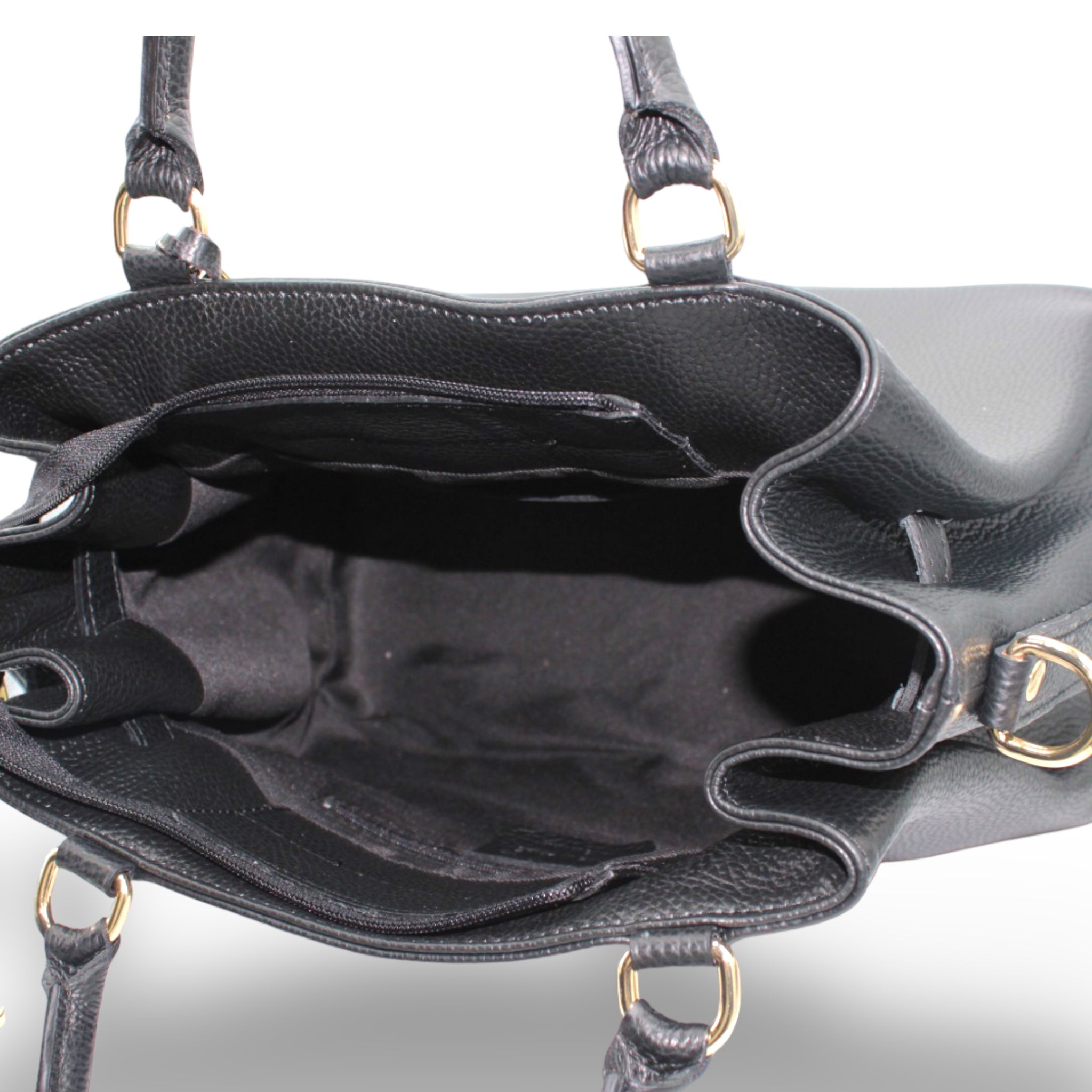 Borsa in Pelle Flower Black
